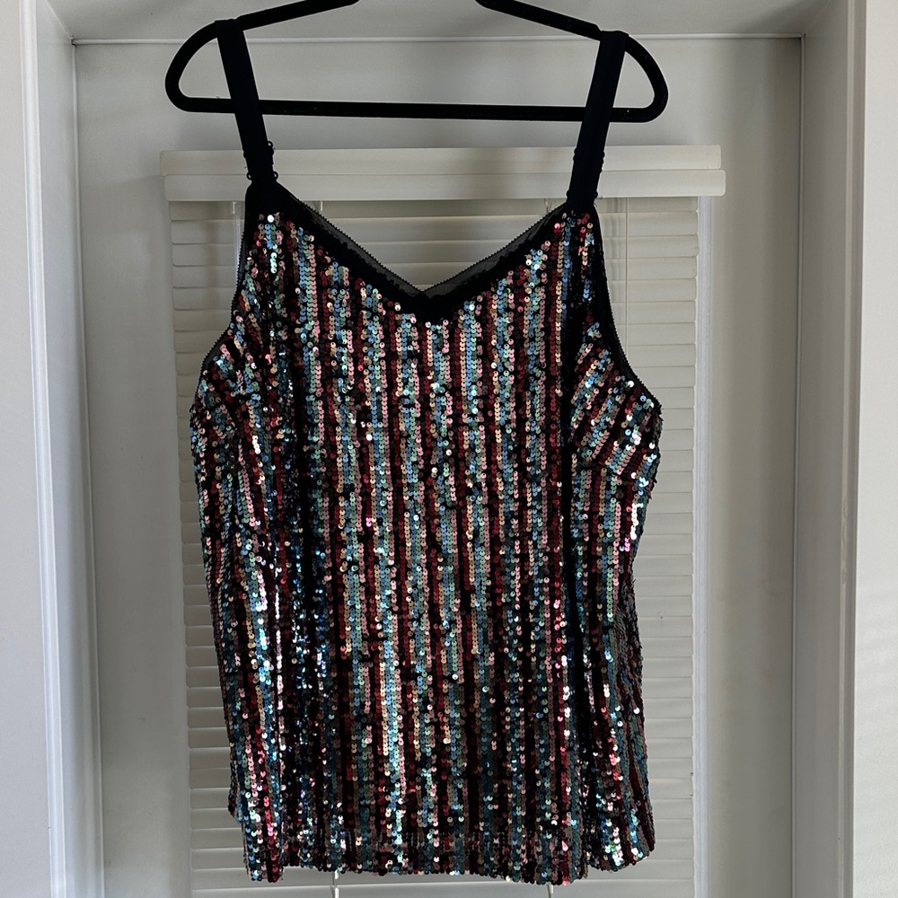 Skies Are Blue Multicolor Sequin Camisole